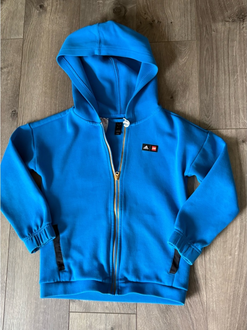 adidas x LEGO - Bright Blue Kids Zip Hoodie with Hood